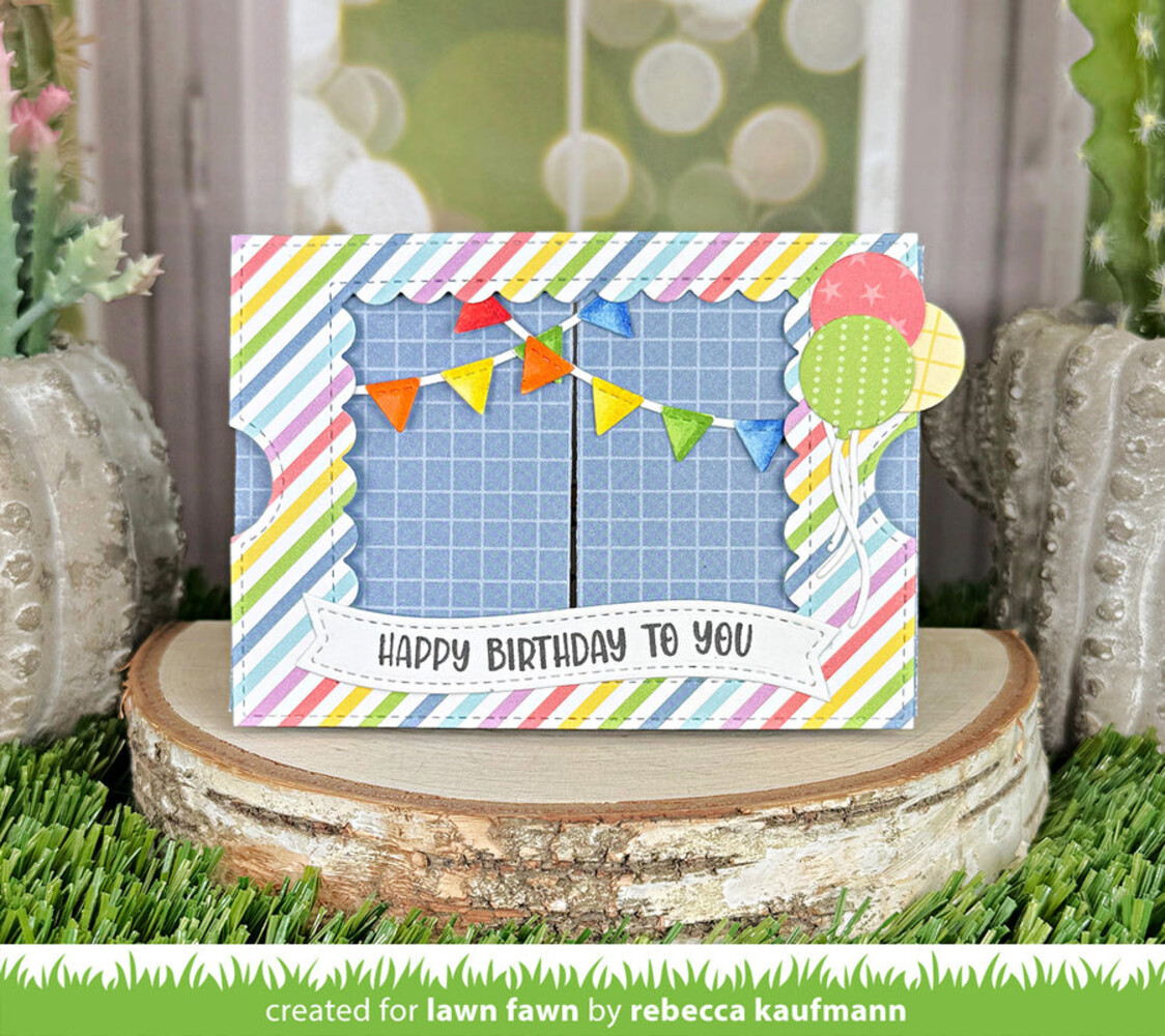 Lawn Fawn Ta-Da! Diorama! Scalloped Window Add-On Lawn Cuts Dies (LF3729)