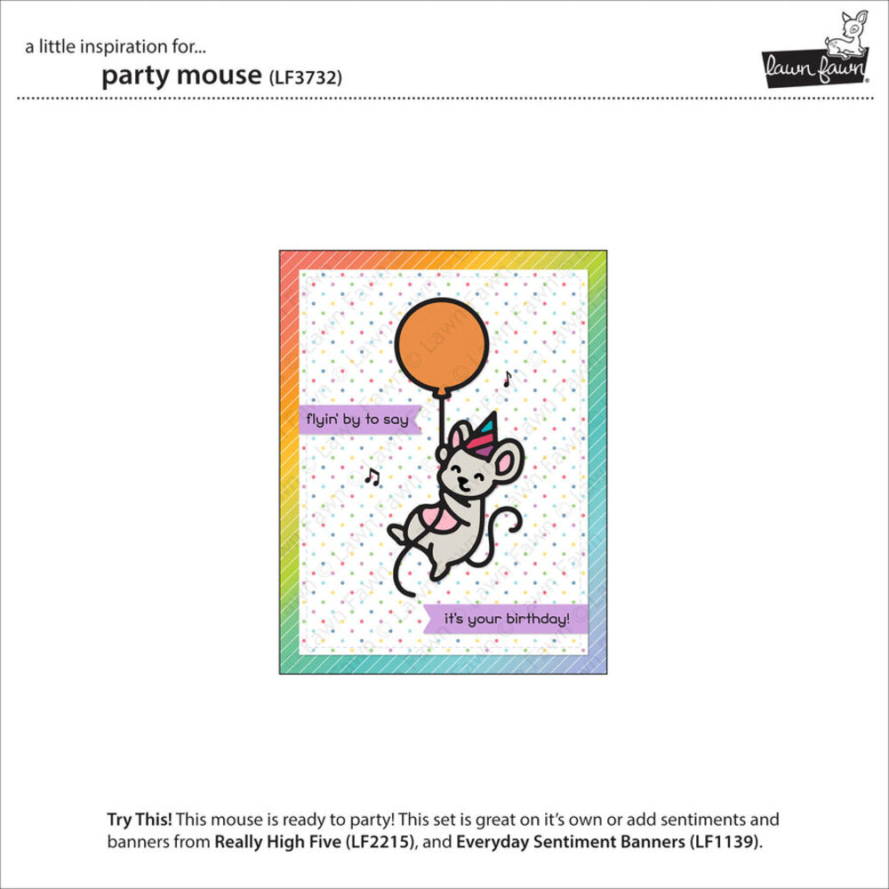 Lawn Fawn Party Mouse Lawn Cuts Dies (LF3732)