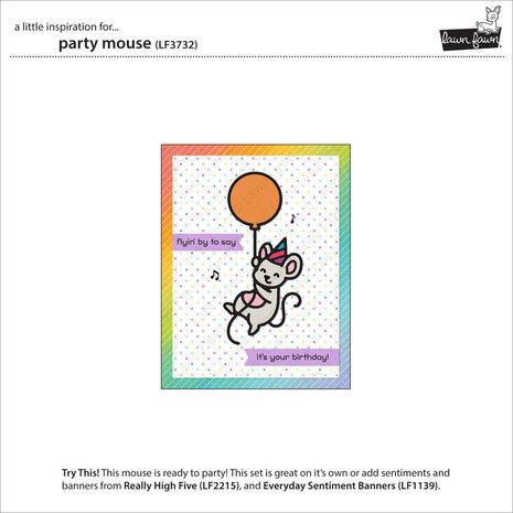 Lawn Fawn Party Mouse Lawn Cuts Dies (LF3732)
