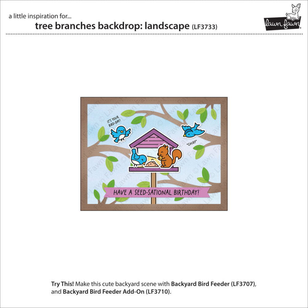 Lawn Fawn Tree Branches Backdrop Landscape Lawn Cuts Dies (LF3733)