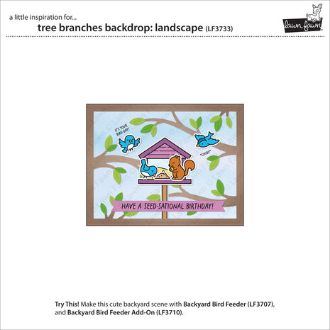 Lawn Fawn Tree Branches Backdrop Landscape Lawn Cuts Dies (LF3733)