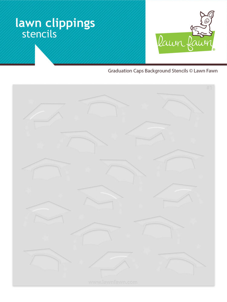 Lawn Fawn Graduation Caps Background Clippings Coloring Stencils (LF3739) (DISCONTINUED)