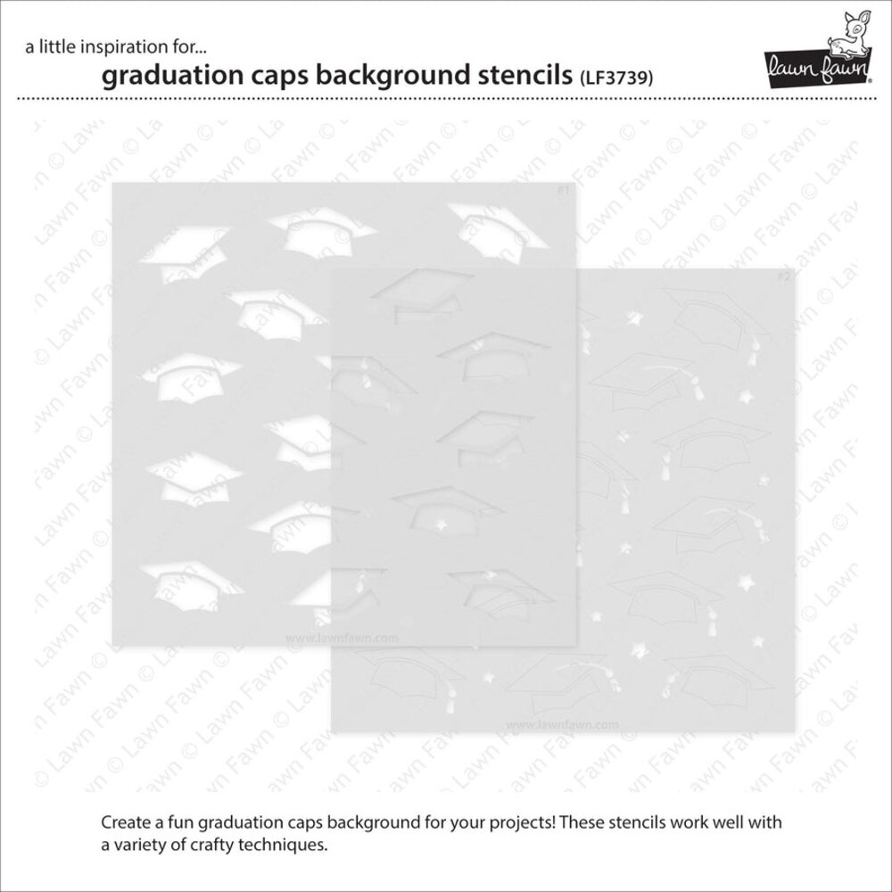 Lawn Fawn Graduation Caps Background Clippings Coloring Stencils (LF3739) (DISCONTINUED)