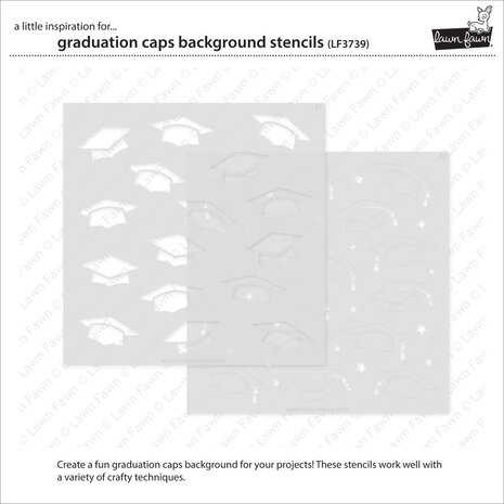 Lawn Fawn Graduation Caps Background Clippings Coloring Stencils (LF3739) (DISCONTINUED)