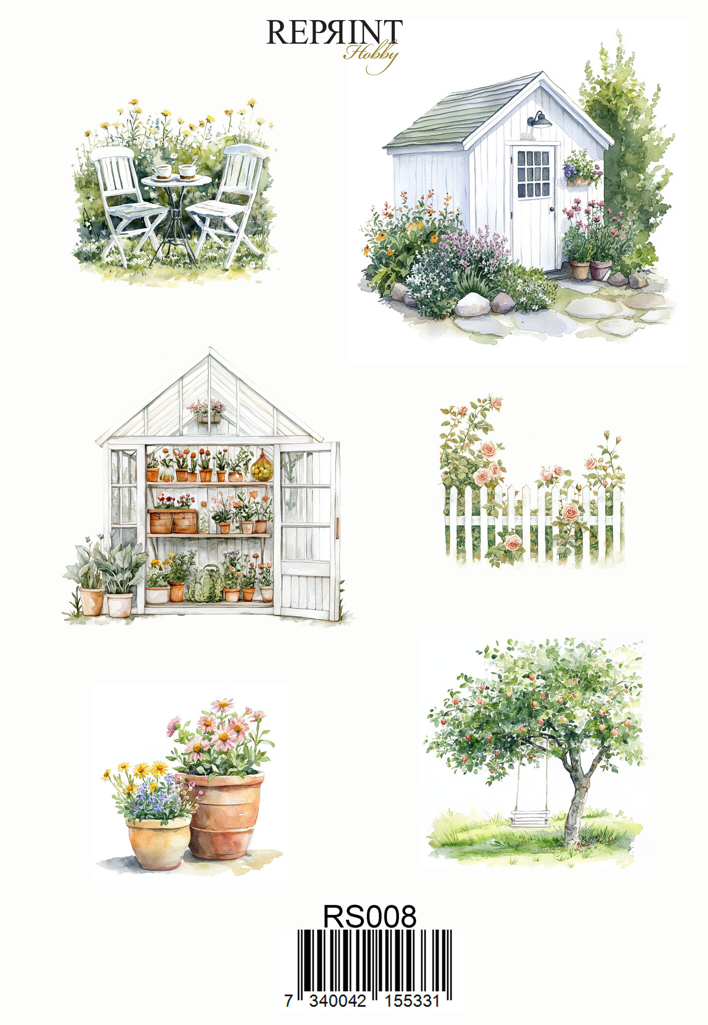 Garden 10x20cm Stickers (RS008) - Craftlines B.V.