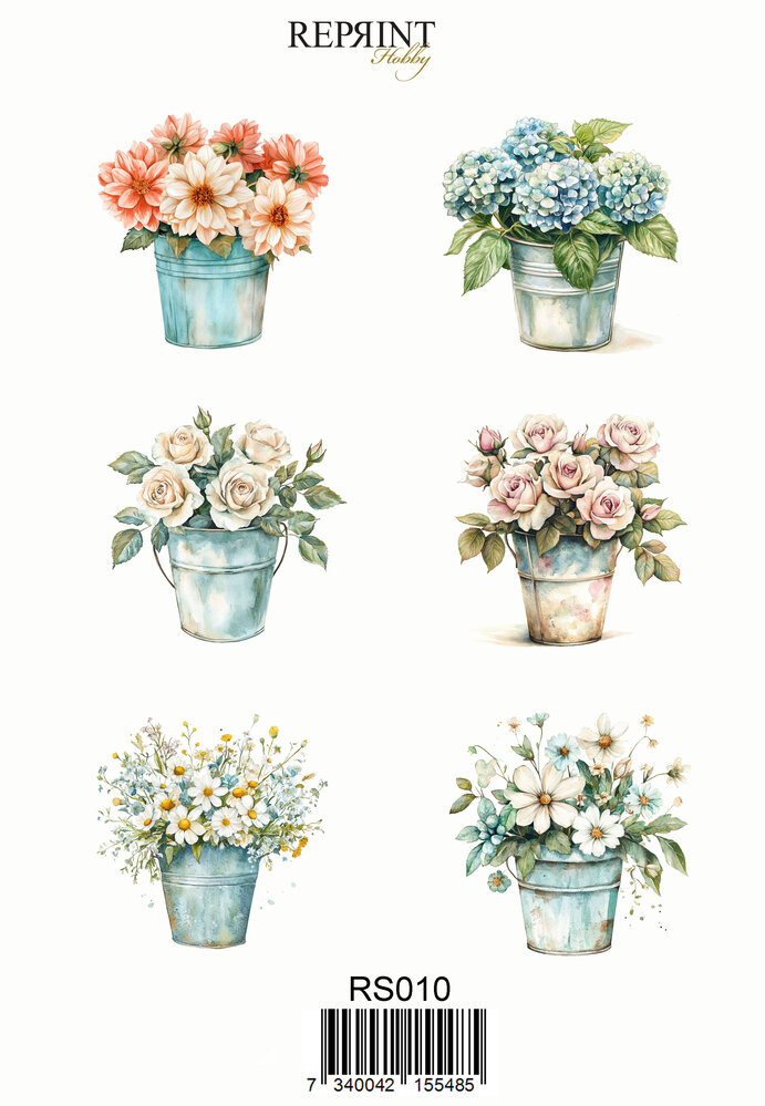 Reprint Flowers 10x20cm Stickers (RS010) Reprint Flowers 10x20cm Stickers (RS010)