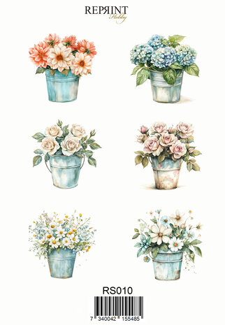 Reprint Flowers 10x20cm Stickers (RS010) Reprint Flowers 10x20cm Stickers (RS010)