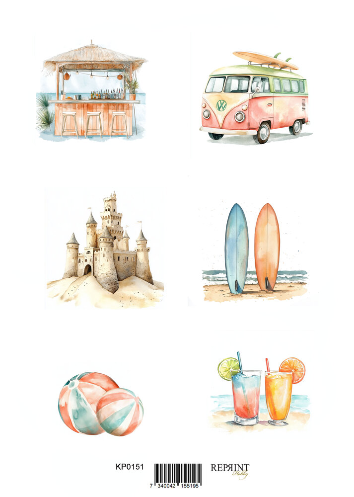 Reprint Summer A4 Cutouts (KPA4109)