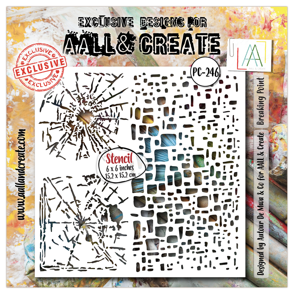 Aall and Create Fractured Ecosphere Stencil 6x6 Inch Breaking Point (AALL-PC-246) Aall and Create Fractured Ecosphere Stencil 6x6 Inch Breaking Point (AALL-PC-246)