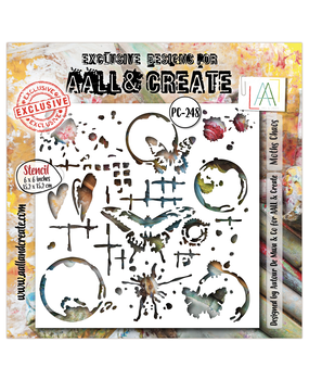 Aall and Create Fractured Ecosphere Stencil 6x6 Inch Moths Chaos (AALL-PC-248)