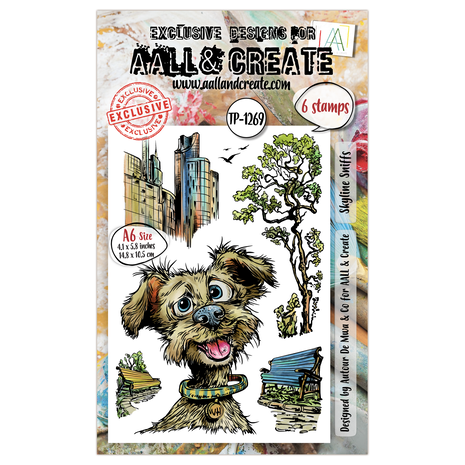 Aall and Create Streetwise Snouts A6 Stamp Set Skyline Sniffs (AALL-TP-1269) Aall and Create Streetwise Snouts A6 Stamp Set Skyline Sniffs (AALL-TP-1269)