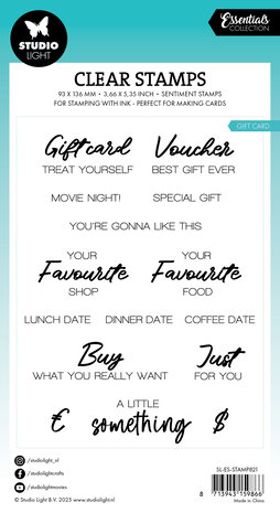Studio Light Gift Card Essentials Clear Stamp (SL-ES-STAMP821) (DISCONTINUED) Studio Light Gift Card Essentials Clear Stamp (SL-ES-STAMP821) (DISCONTINUED)