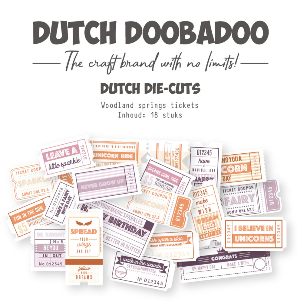 Dutch Doobadoo Woodland Springs Dutch Die-Cuts Tickets (18pcs) (474.007.060)
