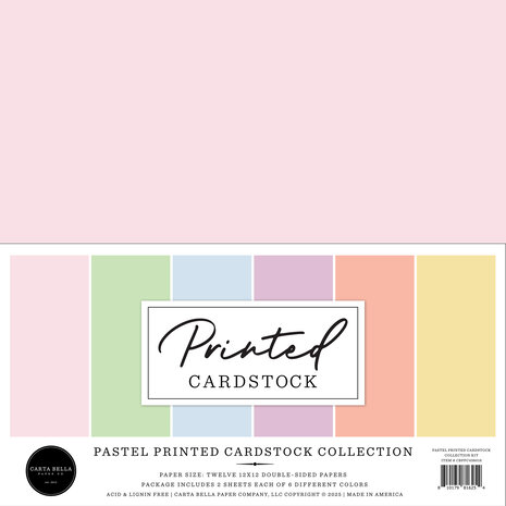 Carta Bella Pastel Printed Cardstock 12x12 Inch Collection Kit (CBPPC438016) Carta Bella Pastel Printed Cardstock 12x12 Inch Collection Kit (CBPPC438016)