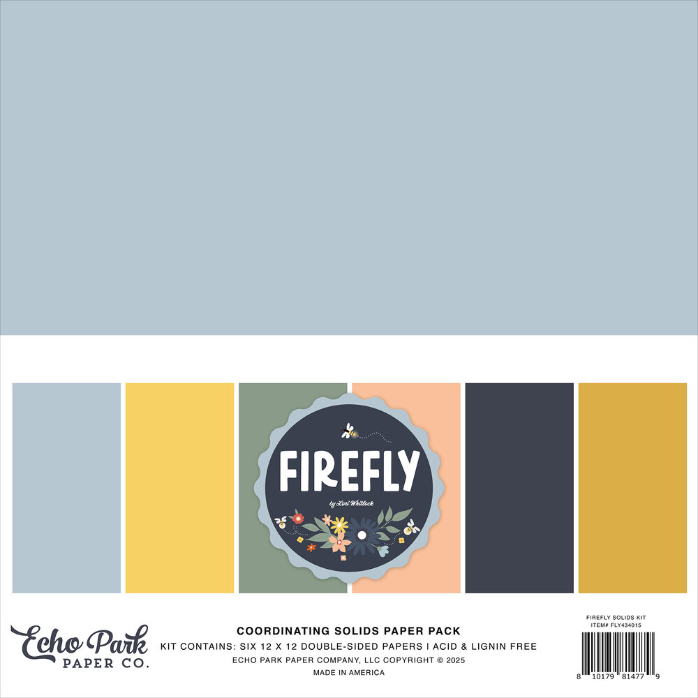 Echo Park Firefly 12x12 Inch Coordinating Solids Paper Pad (FLY434015) Echo Park Firefly 12x12 Inch Coordinating Solids Paper Pad (FLY434015)
