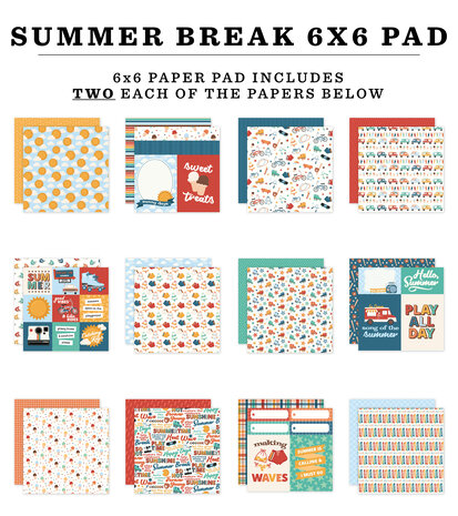 Echo Park Summer Break 6x6 Inch Paper Pad (SBR426023) Echo Park Summer Break 6x6 Inch Paper Pad (SBR426023)