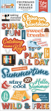 Echo Park Summer Break Chipboard Words & Phrases (SBR426022)