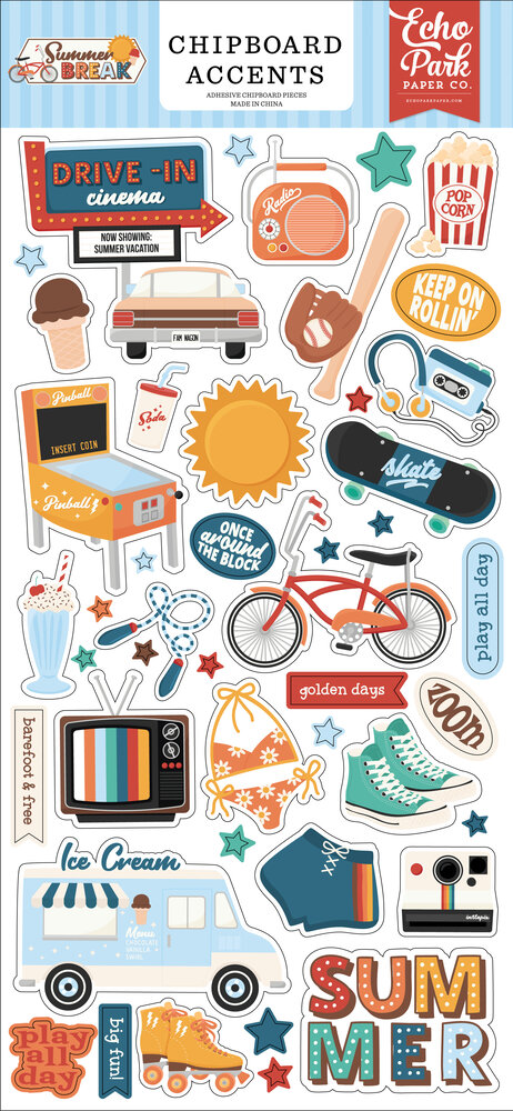 Echo Park Summer Break Chipboard Accents (SBR426021)