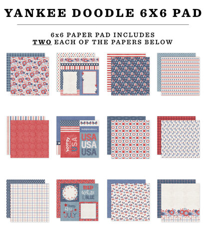 Echo Park Yankee Doodle 6x6 Paper Pad (YD435023) Echo Park Yankee Doodle 6x6 Paper Pad (YD435023)