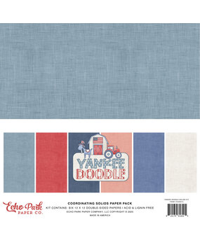 Echo Park Yankee Doodle 12x12 Inch Coordinating Solids Paper Pad (YD435015) Echo Park Yankee Doodle 12x12 Inch Coordinating Solids Paper Pad (YD435015)
