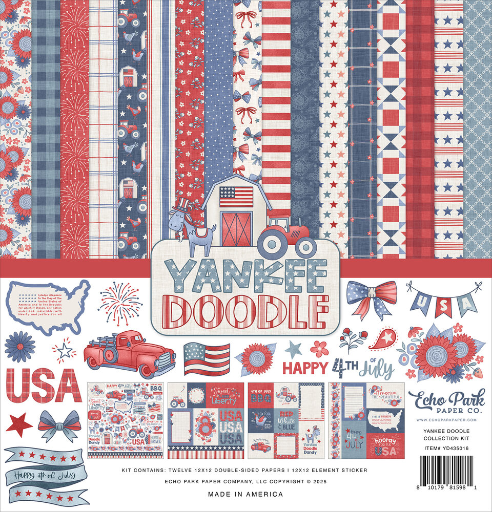 Echo Park Yankee Doodle 12x12 Inch Collection Kit (YD435016) Echo Park Yankee Doodle 12x12 Inch Collection Kit (YD435016)
