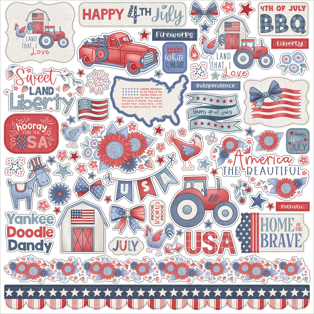 Echo Park Yankee Doodle 12x12 Inch Collection Kit (YD435016) Echo Park Yankee Doodle 12x12 Inch Collection Kit (YD435016)
