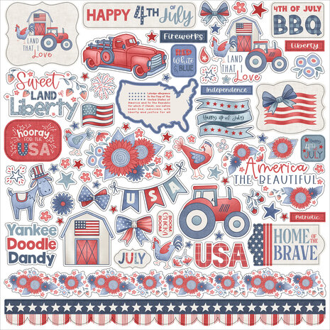 Echo Park Yankee Doodle 12x12 Inch Collection Kit (YD435016) Echo Park Yankee Doodle 12x12 Inch Collection Kit (YD435016)