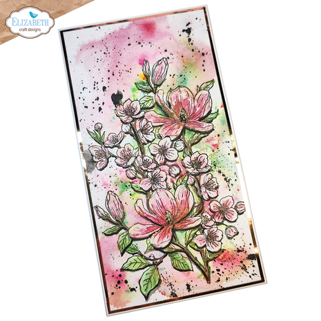 Elizabeth Craft Designs Spring Blossom Stamps Floral Branches & Sentiments (CS405)