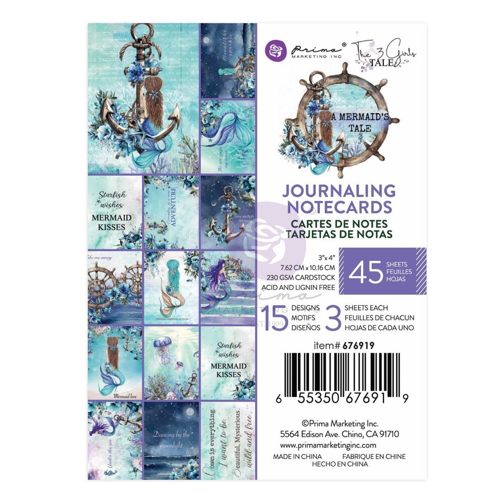 Prima Marketing A Mermaid's Tale 3x4 Inch Journaling Cards (676919)