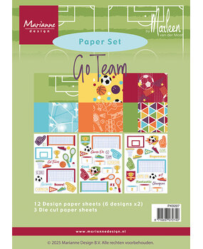 Marianne Design Paper Set by Marleen A5 Go Team (PK9207)