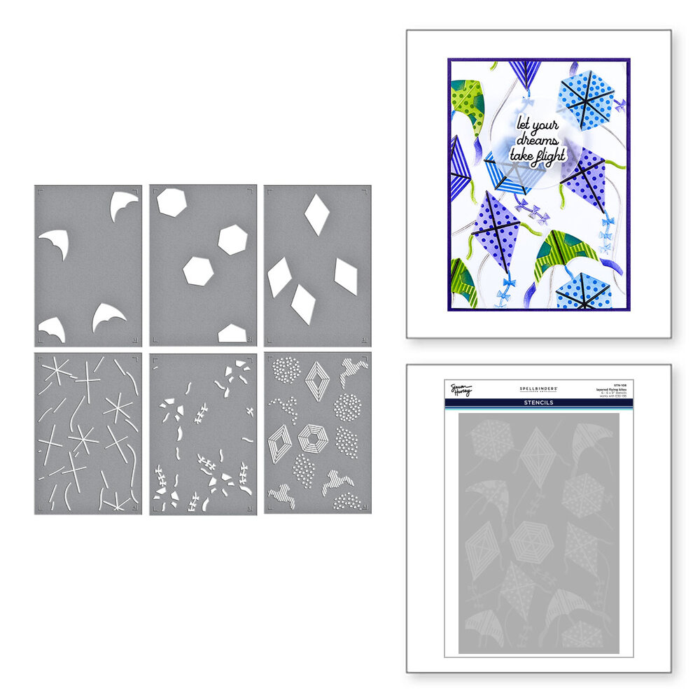 Spellbinders Layered Flying Kites Stencil (STN-108)