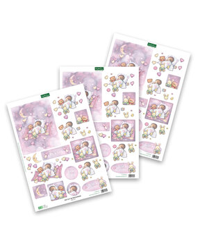 Katy Sue Designs Baby Girl with Moon 3D Die-Cut Decoupage (3pcs) (11-DCD534)