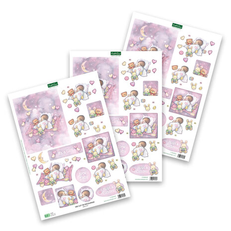 Katy Sue Designs Baby Girl with Moon 3D Die-Cut Decoupage (3pcs) (11-DCD534)