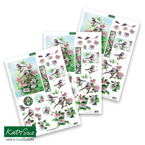 Katy Sue Designs Birds in Blossom 3D Die-Cut Decoupage (3pcs) (11-DCD528)