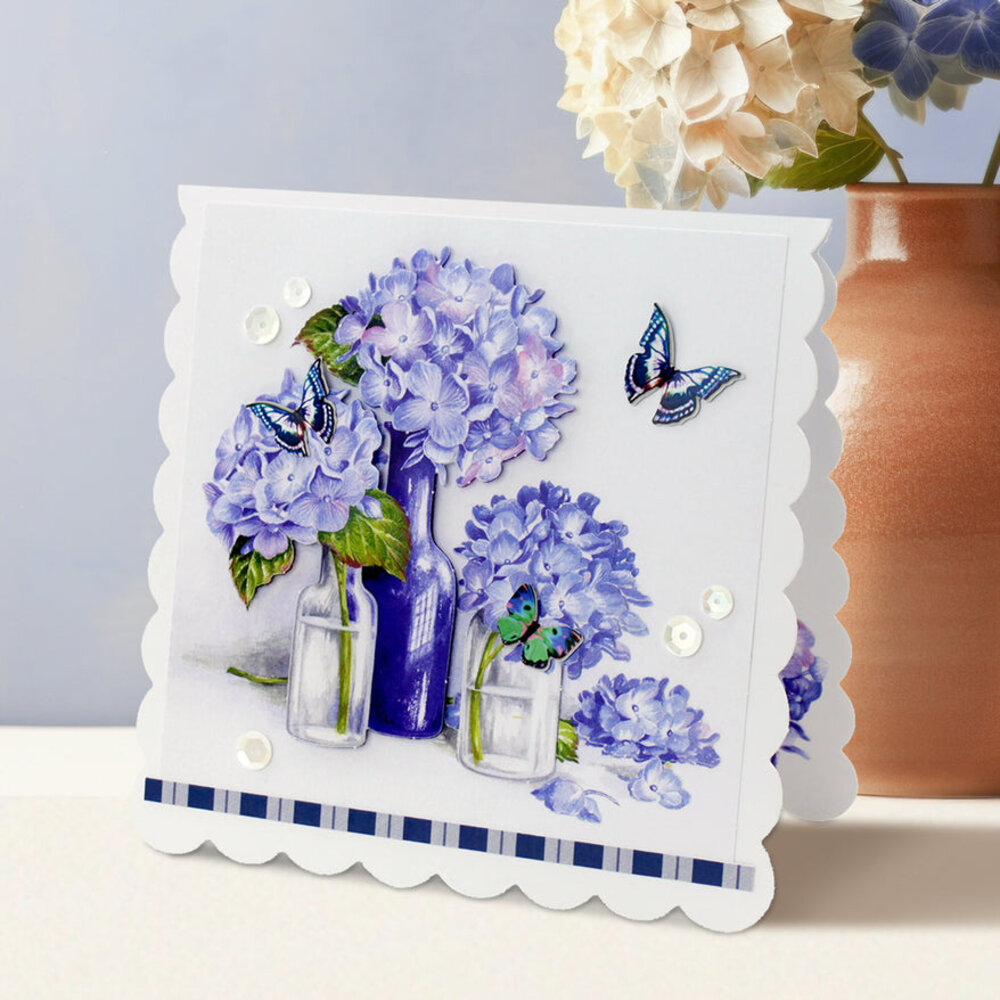 Katy Sue Designs Blue Hydrangeas 3D Die-Cut Decoupage (3pcs) (11-DCD665)