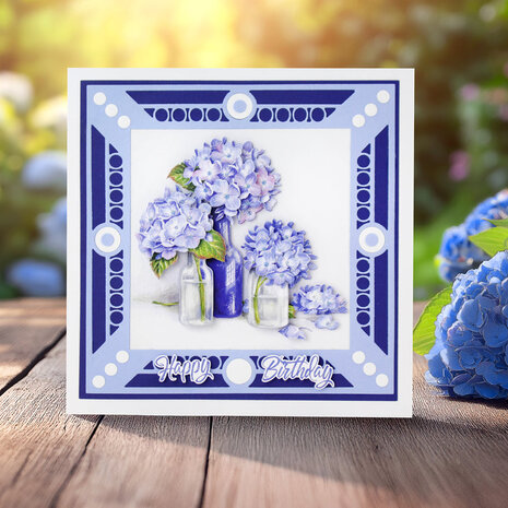 Katy Sue Designs Blue Hydrangeas 3D Die-Cut Decoupage (3pcs) (11-DCD665)
