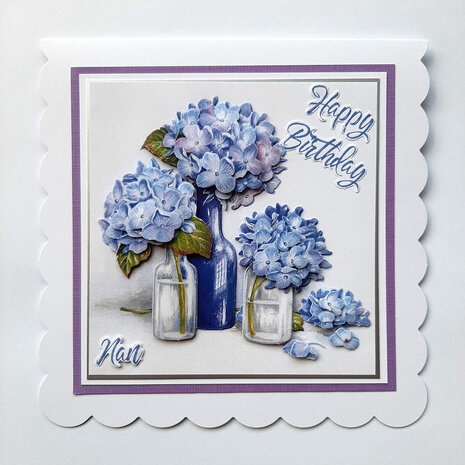 Katy Sue Designs Blue Hydrangeas 3D Die-Cut Decoupage (3pcs) (11-DCD665)