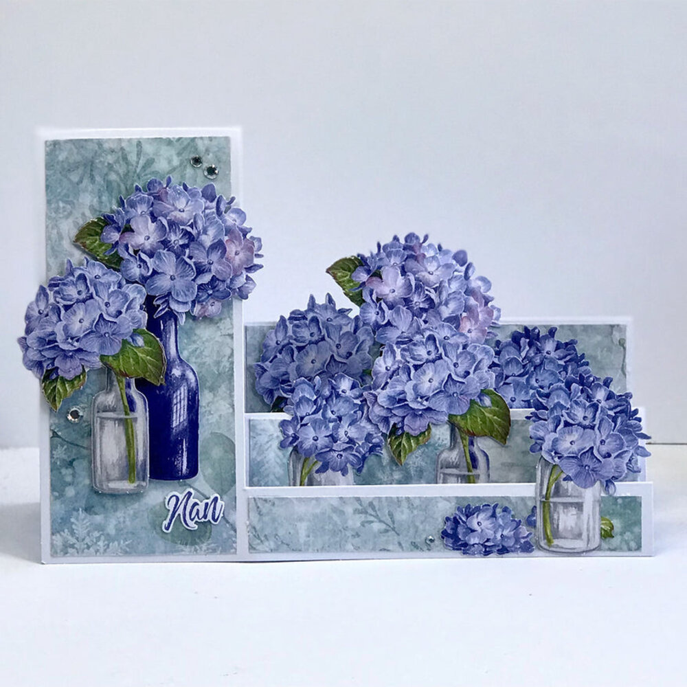 Katy Sue Designs Blue Hydrangeas 3D Die-Cut Decoupage (3pcs) (11-DCD665)
