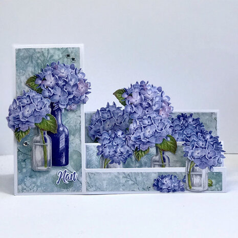 Katy Sue Designs Blue Hydrangeas 3D Die-Cut Decoupage (3pcs) (11-DCD665)