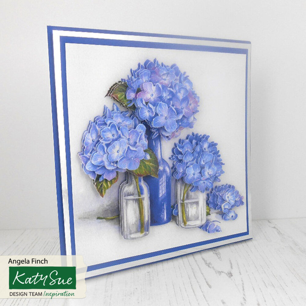 Katy Sue Designs Blue Hydrangeas 3D Die-Cut Decoupage (3pcs) (11-DCD665)