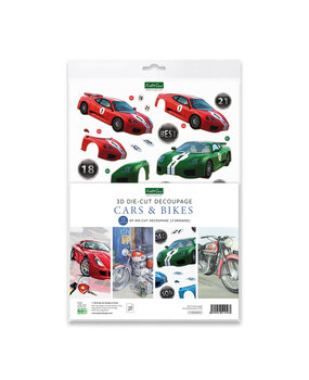Katy Sue Designs Cars and Bikes 3D Die-Cut Decoupage (12pcs) (11-DCDCAR12)