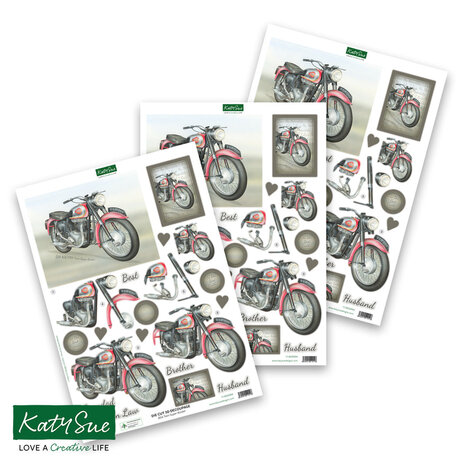 Katy Sue Designs Cars and Bikes 3D Die-Cut Decoupage (12pcs) (11-DCDCAR12)