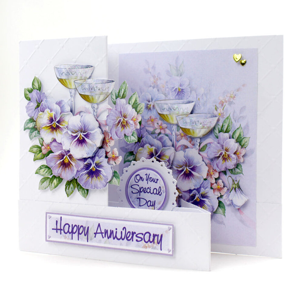 Katy Sue Designs Champagne and Violets 3D Die-Cut Decoupage (3pcs) (11-DCD609)