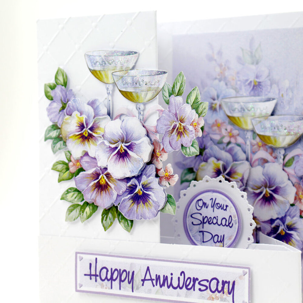 Katy Sue Designs Champagne and Violets 3D Die-Cut Decoupage (3pcs) (11-DCD609)