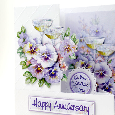 Katy Sue Designs Champagne and Violets 3D Die-Cut Decoupage (3pcs) (11-DCD609)
