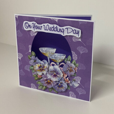 Katy Sue Designs Champagne and Violets 3D Die-Cut Decoupage (3pcs) (11-DCD609)