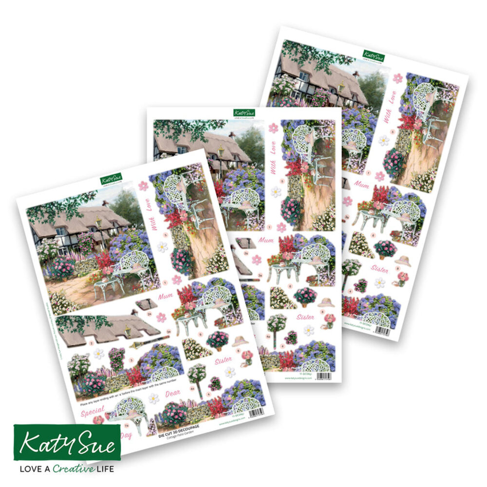 Katy Sue Designs Country Garden 3D Die-Cut Decoupage (12pcs) (11-DCDGAR12)