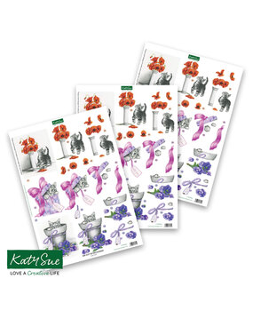 Katy Sue Designs Cute Cats 3D Die-Cut Decoupage (3pcs) (11-DCD621)