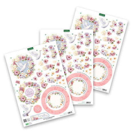 Katy Sue Designs Dove with Flowers 3D Die-Cut Decoupage (3pcs) (11-DCD727)