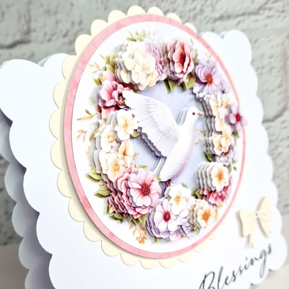 Katy Sue Designs Dove with Flowers 3D Die-Cut Decoupage (3pcs) (11-DCD727)